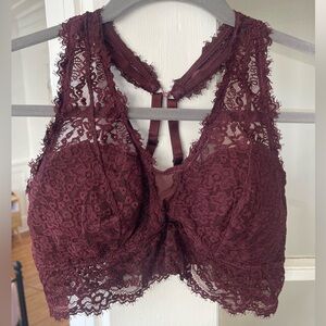 Elegant Lace Bralette in Burgundy